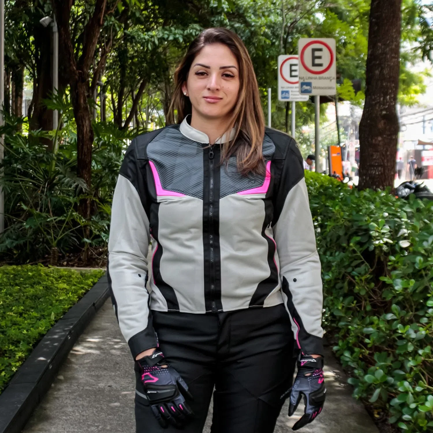 Jaqueta Macna Feminina Orcano Lady Cinza/Preto/Rosa - Spinelli